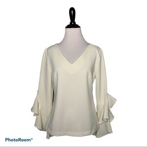 Alberto Makali ruffle sleeve top NWT size S